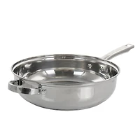 Oster Sangerfield 4qt. Stainless Steel Sauté Pan with Lid and Splatter Guard