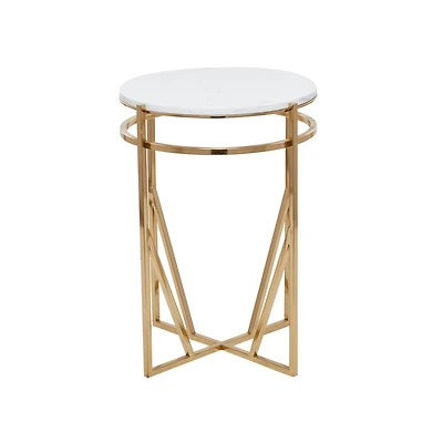 21" Gold Iron Contemporary Accent Table