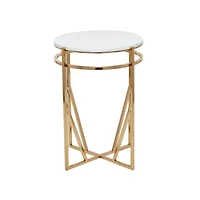 21" Gold Iron Contemporary Accent Table