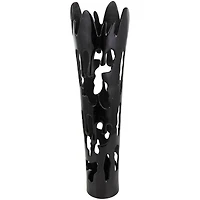 31" Black Aluminum Drip Vase with Melting Designed Body