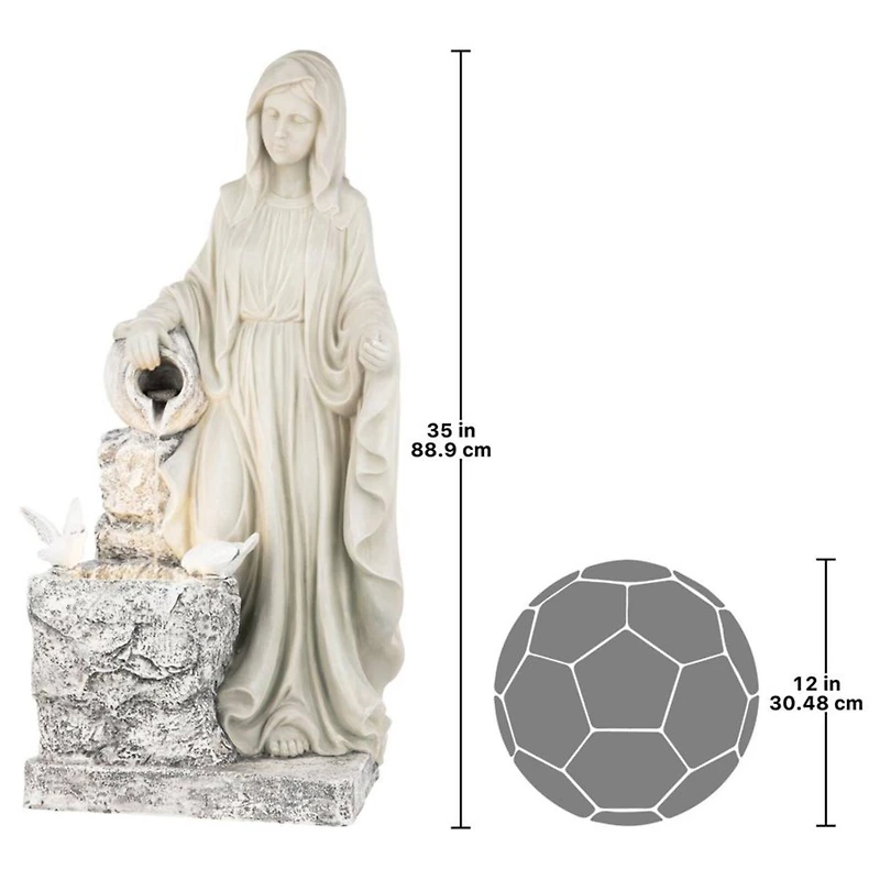 Design Toscano The Virgin of Lourdes Healing Waters Sculptural Fountain