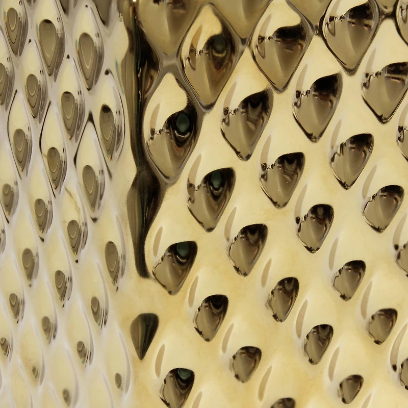 Simple Designs 12" Petite Hammered Gold Square Table Lamp