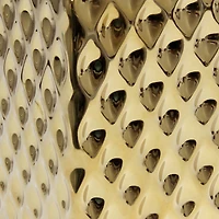 Simple Designs 12" Petite Hammered Gold Square Table Lamp