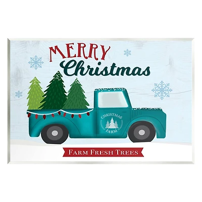 Stupell Industries Merry Christmas Farm Fresh Trees Sign Wall Plaque Art