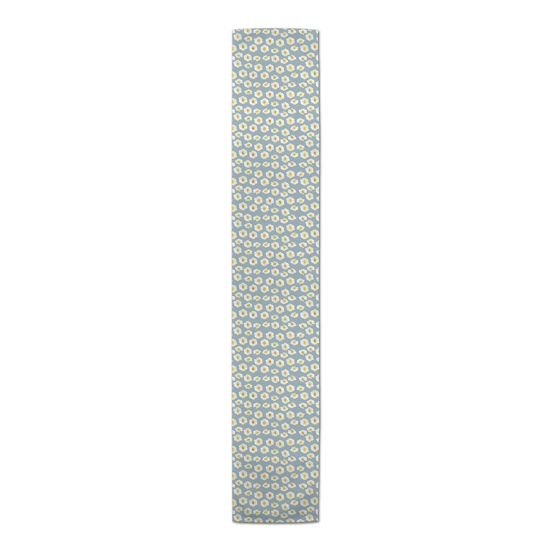 Daisies On Blue Outdoor Table Runner