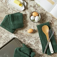 DII® Solid Dark Green Waffle Terry Dishtowel, 4ct.
