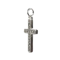Charmalong™ Silver Plated Pavé Cross Charm by Bead Landing™