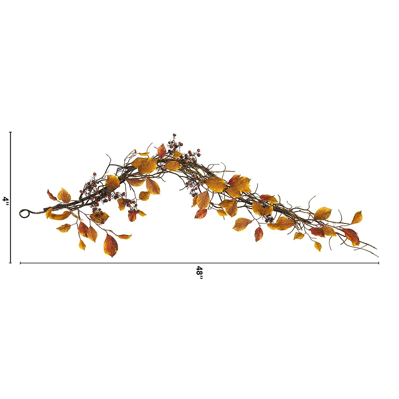 4ft. Fall Foliage, Berries & Twig Artificial Garland
