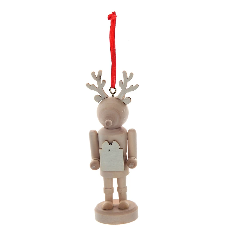 4.25" Unfinished Reindeer Nutcracker DIY Wood Ornament by Make Market®
