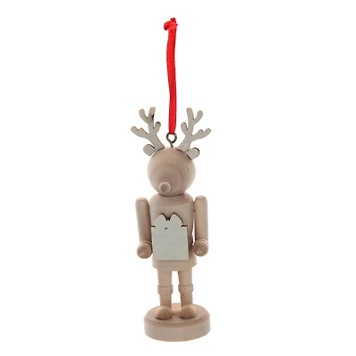 4.25" Unfinished Reindeer Nutcracker DIY Wood Ornament by Make Market®