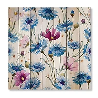 Designart - Blue and Pink Wild Cornflowers
