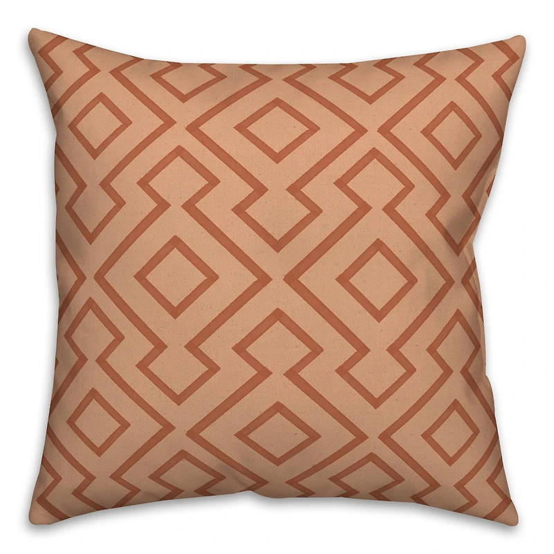 Terracotta Diamond 18" x 18" Throw Pillow