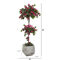 5ft. Bougainvillea Topiary Tree in White Planter