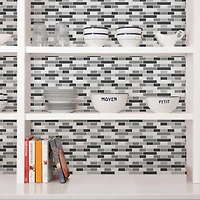 InHome Smoked Glass Peel & Stick Backsplash Tiles