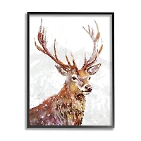 Stupell Industries Winter Deer Mountain Snowfall Framed Giclee Art