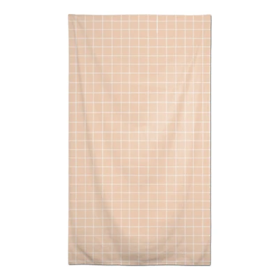 Peach Grid Tablecloth