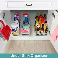 Sorbus Large Clear Organizing Bin on Wheels with Removable Dividers