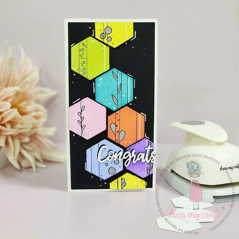 Dress My Craft® 1.5" Hexagon Designer Punch
