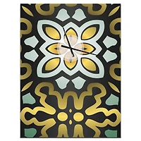 Designart 'Ethnic Floral Geometric Ornament Modern Rectangular Wall Clock