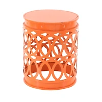 Aqua, Green & Orange Metal Coastal Accent Table Set