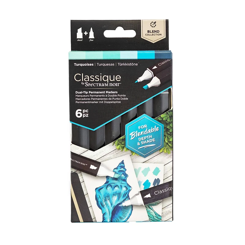 Spectrum Noir™ Classique Turquoises Dual Tip Marker Set