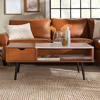 Acorn Mid Century Modern Faux Marble Coffee Table