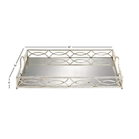 25'' Silver Metal Glam Tray