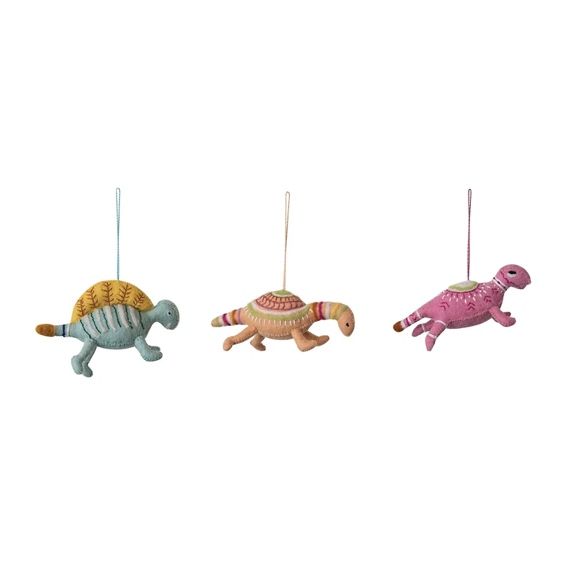 Hello Honey® Handmade Wool Felt Dinosaur Ornaments with Embroidery Set
