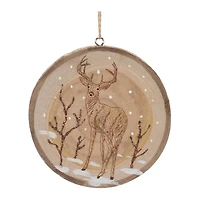 12ct. 4" Wood Deer Tree Disc Ornament Set