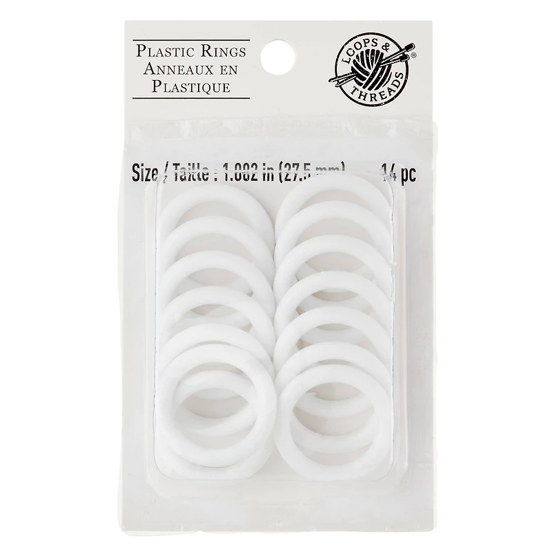 12 Packs: 14 ct. (168 total) Plastic Rings by Loops & Threads™