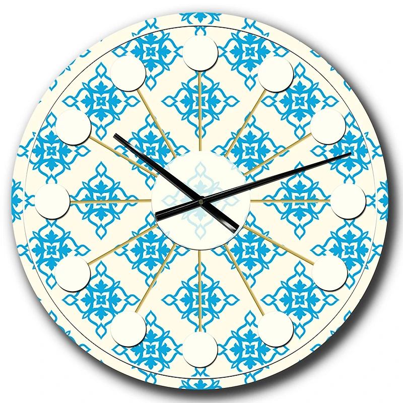 Designart 'Retro Ornamental Pattern I Mid-Century Modern Wall Clock