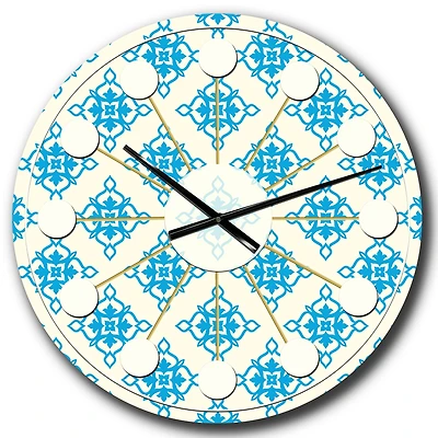Designart 'Retro Ornamental Pattern I Mid-Century Modern Wall Clock