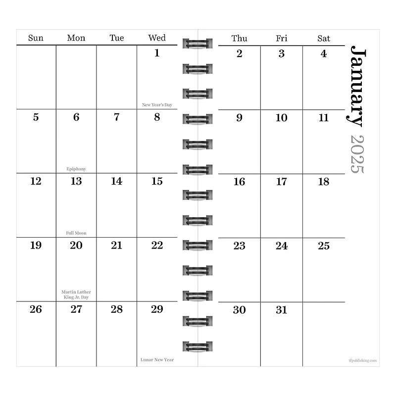 TF Publishing 2025 Pink Plaid Small Weekly Monthly Spiral Planner