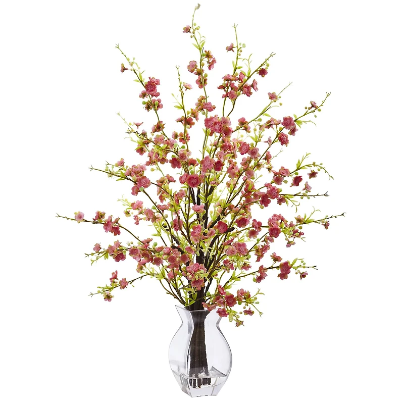 2ft. Pink Cherry Blossom in Glass Vase