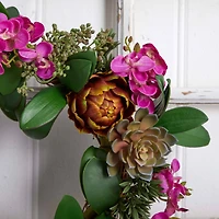 20” Orchid, Artichoke & Succulent Wreath
