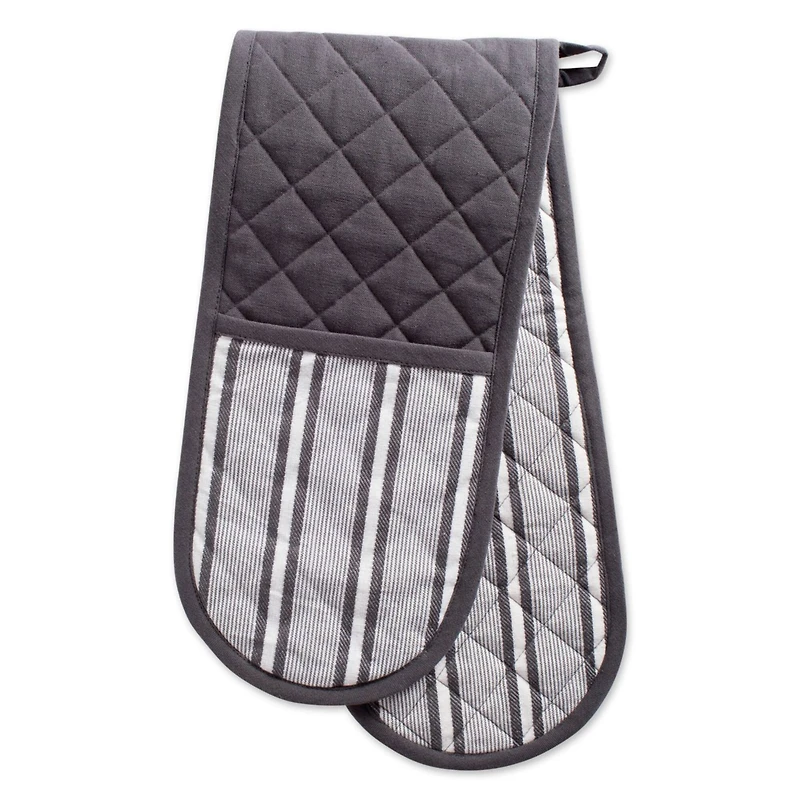 DII® Mineral Gray Stripe Double Oven Mitt
