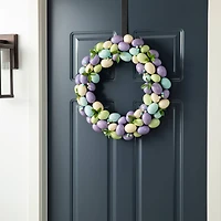Glitzhome® 18" Easter Purple Hue Eggs Wreath