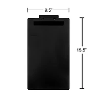 JAM Paper Matte Black Legal Size Aluminum Premium Clipboard with Hinge