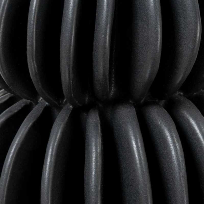 Hello Honey® Bloomingville 5.5" Black Modern Pleated Stoneware Vase