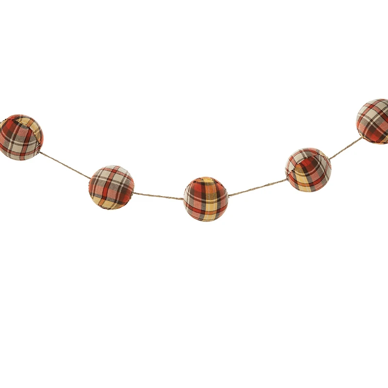Glitzhome® 78.75" Fall Plaid Balls Garland