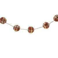 Glitzhome® 78.75" Fall Plaid Balls Garland