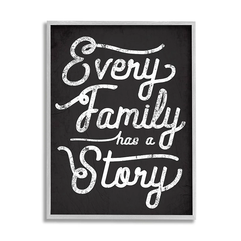 Stupell Industries Every Family Has a Story Wall Art with Gray Frame