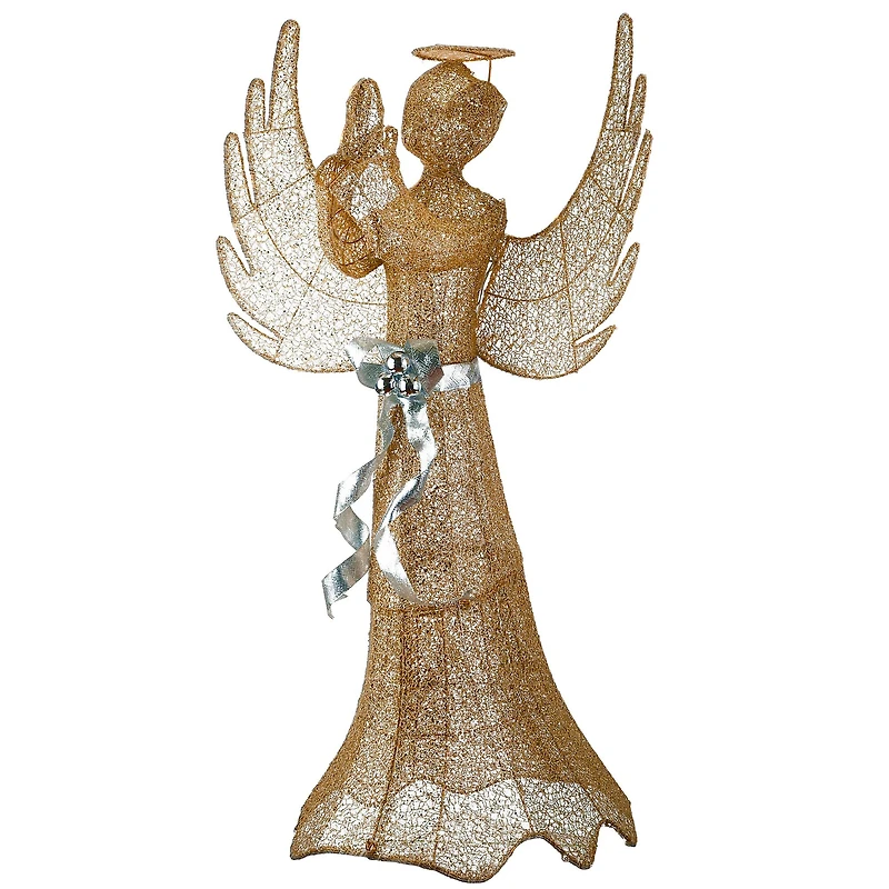 53" Pre-Lit LED Champagne Gold Praying Angel