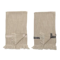 Hello Honey® Single Stripe Cotton Tea Towels with Tassels, 2ct.