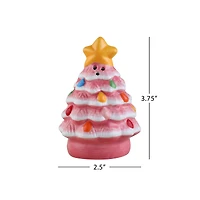 3.75" Pink Nostalgic Ceramic Tree Salt & Pepper Shaker Set