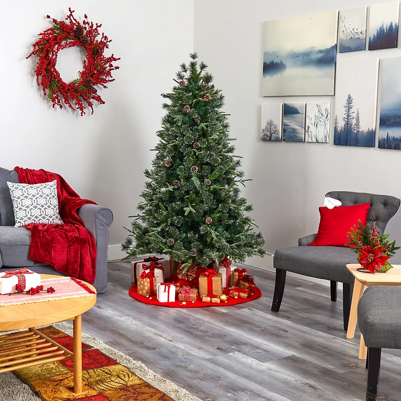 6ft. Pre-Lit Clermont Mixed Pine Artificial Christmas Tree, Clear LED Lights