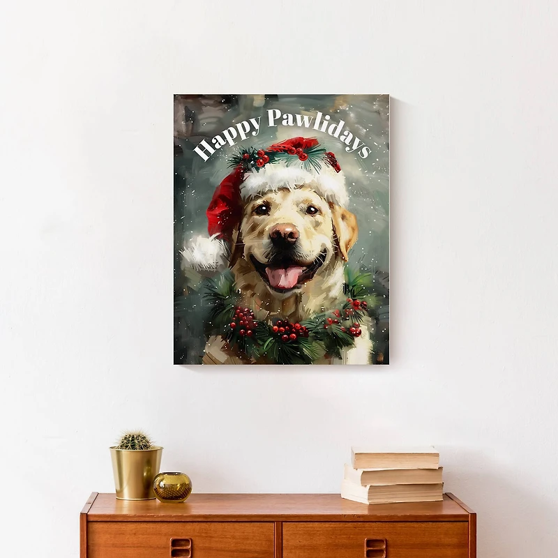 Happy Pawlidays Lab 16" x 20" Canvas Wall Art