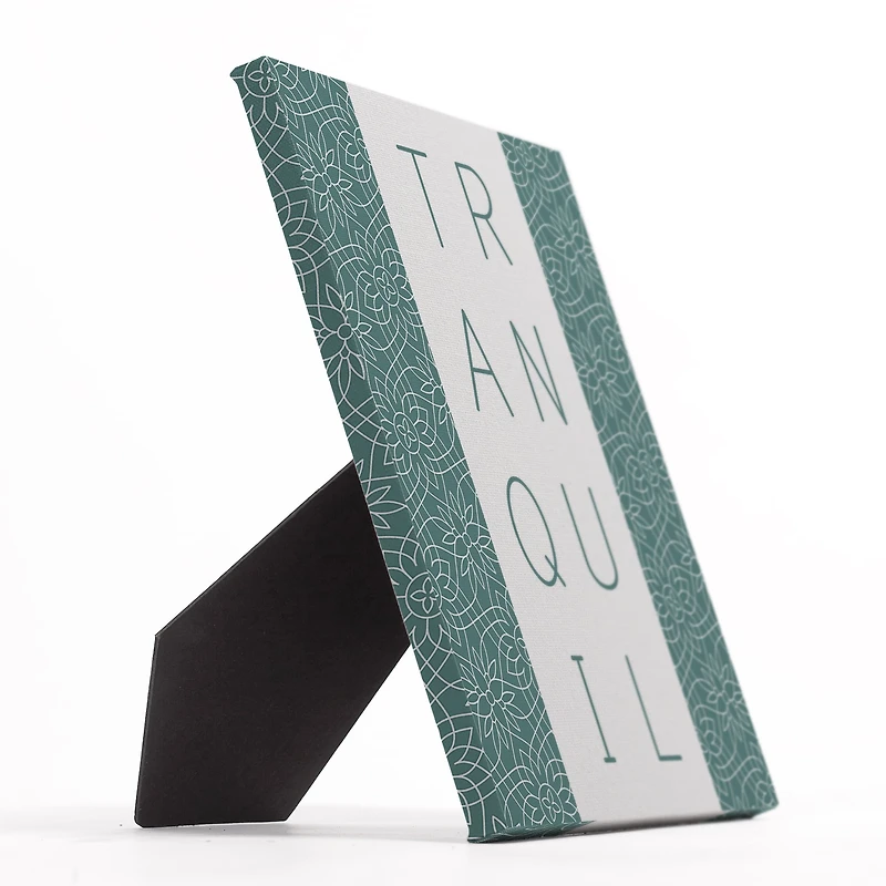 10" Blue & White Tranquil Sentiment Tabletop Canvas Décor