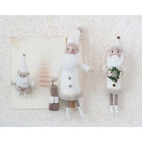 Hello Honey® 7" Cream Wool Felt Santa with Jingle Bell Hat