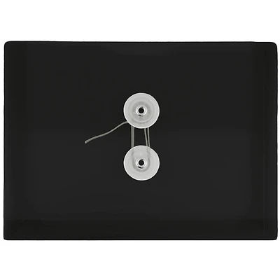 JAM Paper Black 5.5" x 7.5" Plastic Button & String Tie Closure Envelopes, 12ct.